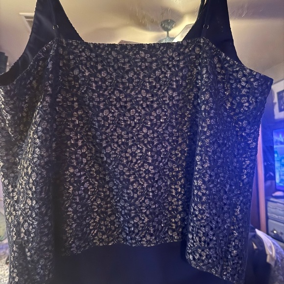 Banana Republic blue and gold metallic floral Patterned Camisole - Picture 3 of 7